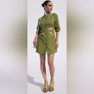 Cult Gaia Sage Green Mini Pam Alexandra Dress